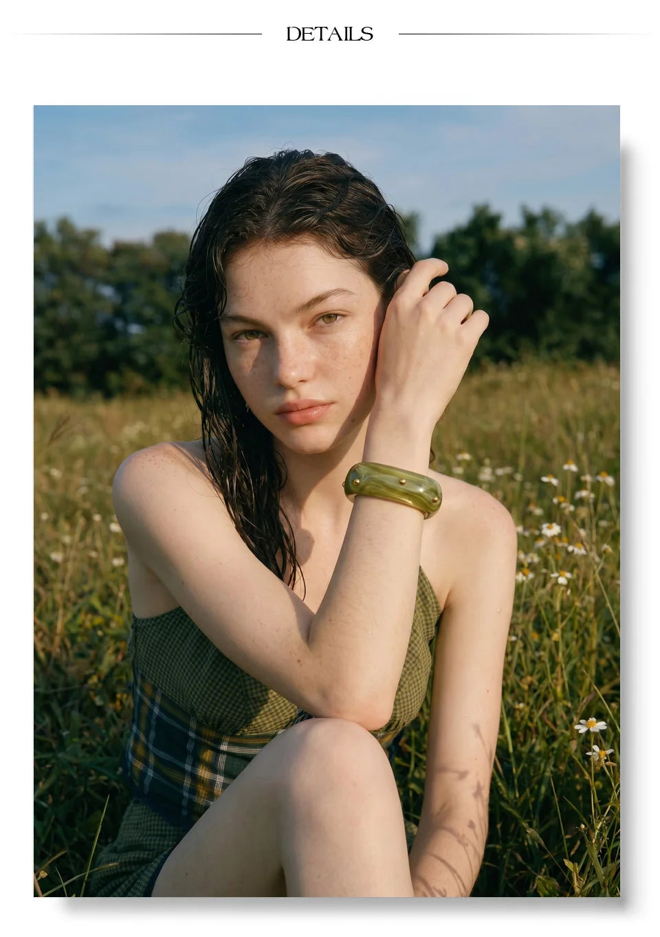 Resin Acrylic Geometric Bracelet — Gold-Plated Stainless Steel with Resin and Acrylic · PS1469