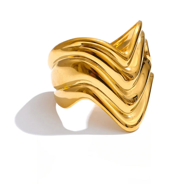 Geometric Bracelet — Gold-Plated Stainless Steel · PS904