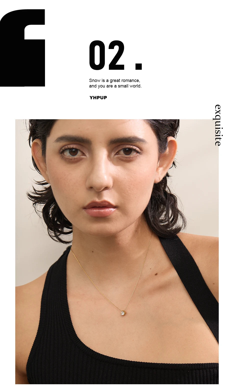 Cubic zirconia geometric necklace in gold-plated stainless steel with cubic zirconia.