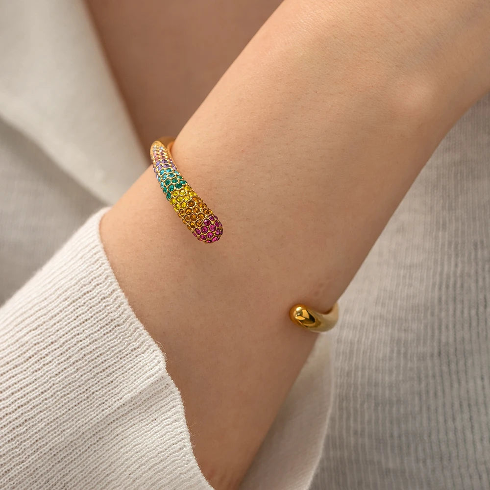Wide Cuff Open Bracelet — Stainless Steel · PS380