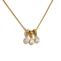 Cubic zirconia geometric necklace in gold-plated stainless steel with cubic zirconia.