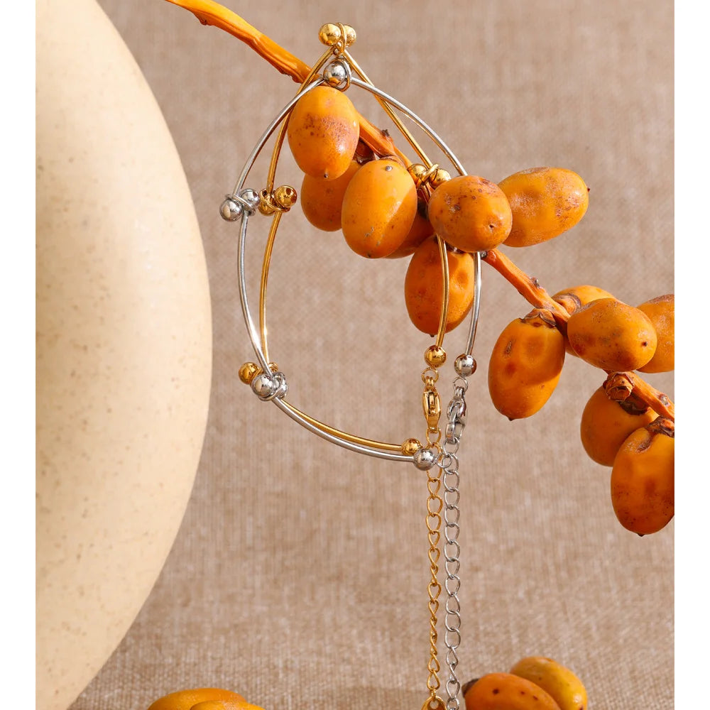 Minimalist Geometric Chain Bracelet — Gold-Plated Stainless Steel · PS1033