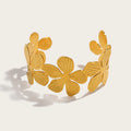 Floral Cuff Bracelet — 316L Stainless Steel · PS452
