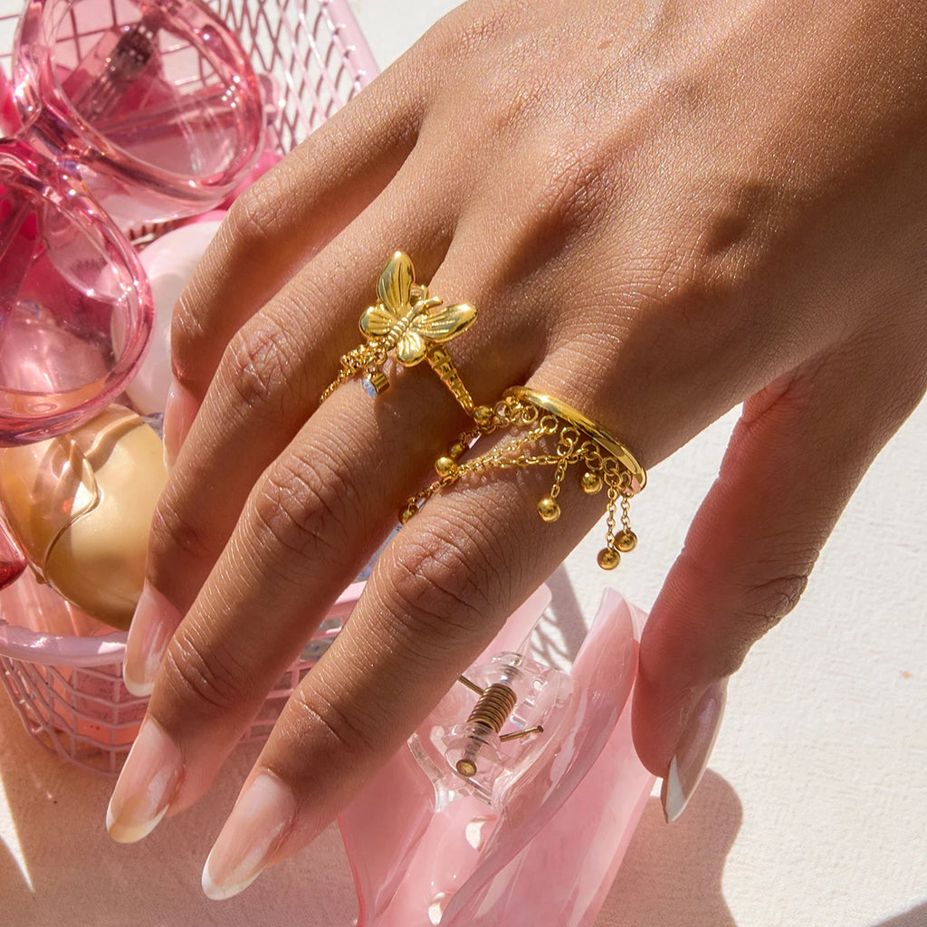 Pearl Star Ring Stack — Stainless Steel · PS242