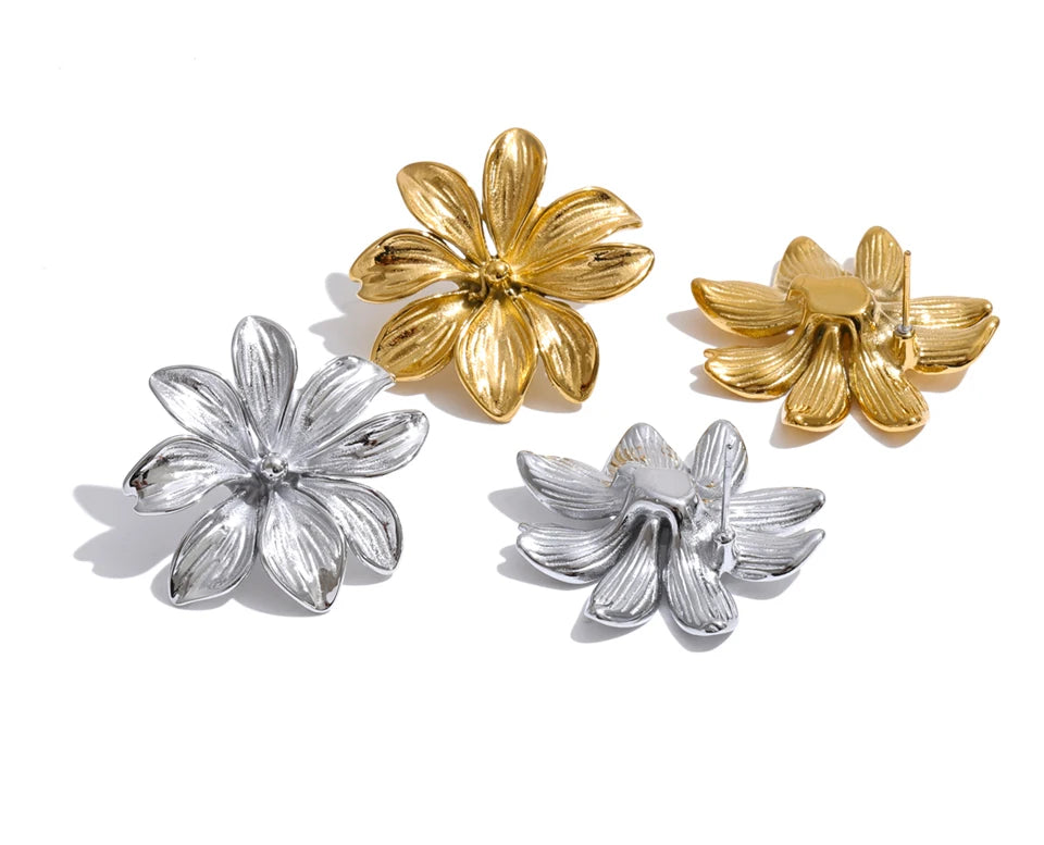Flower Earrings — Gold-Plated Stainless Steel · PS2133