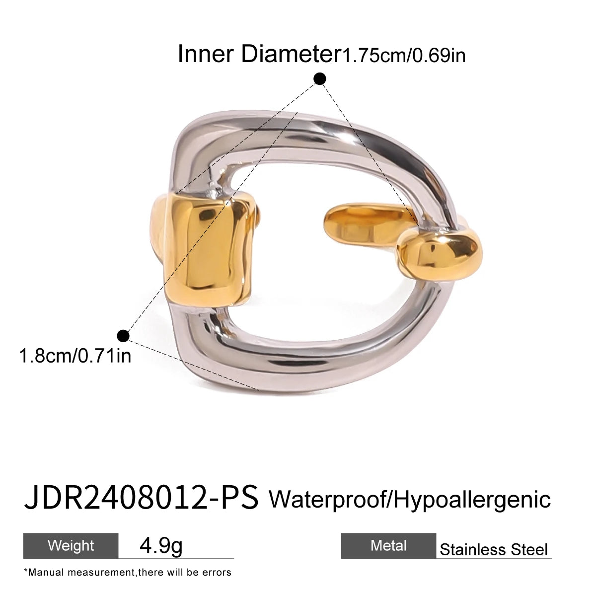 Mixed Stone Ring Stack — Stainless Steel
