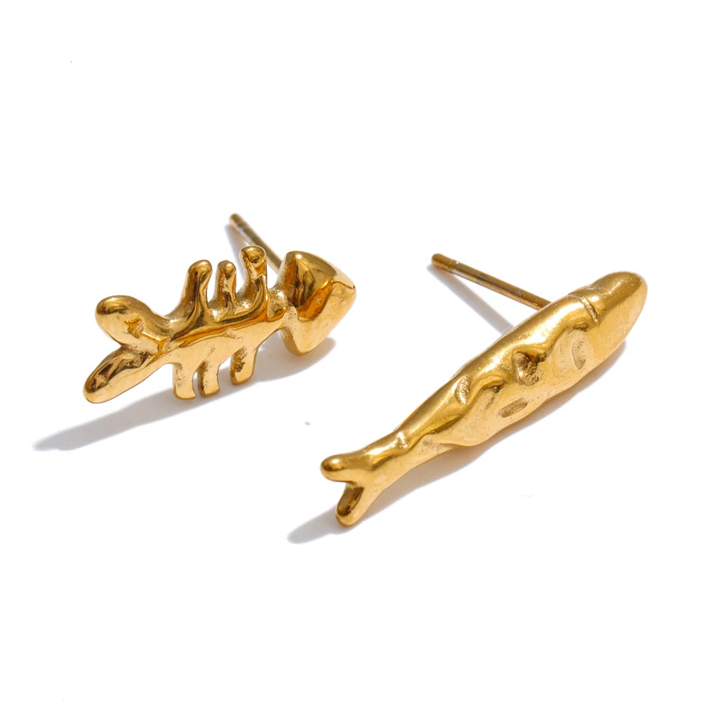 Geometric Earrings — Gold-Plated Stainless Steel · PS1549
