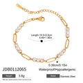 Two-Tone Pearl Chain Bracelet Stack — Stainless Steel · PS038