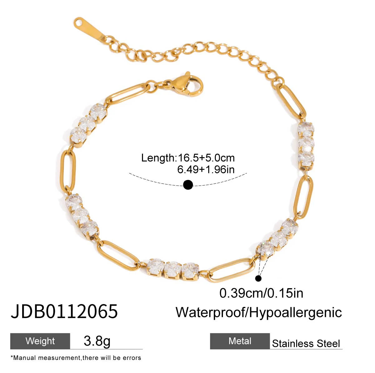 Two-Tone Pearl Chain Bracelet Stack — Stainless Steel · PS038