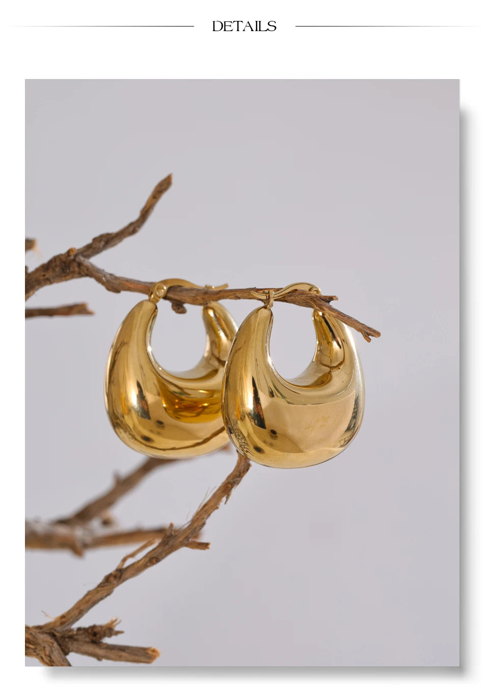 Geometric earrings in gold-plated stainless steel.