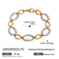 Two-Tone Link Charm Bracelet Stack — Stainless Steel · PS036