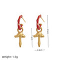 Vintage mushroom earrings with a female niche temperament, earrings with gold plating and color retention