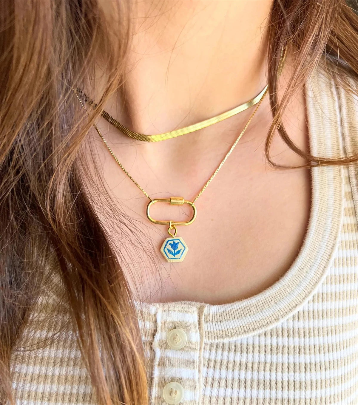 【DIY Pendant】Copper Floral Charm Pendant - PC006