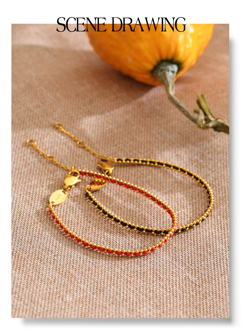 Black geometric chain necklace in gold-plated stainless steel.