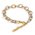 Geometric chain necklace in gold-plated stainless steel.