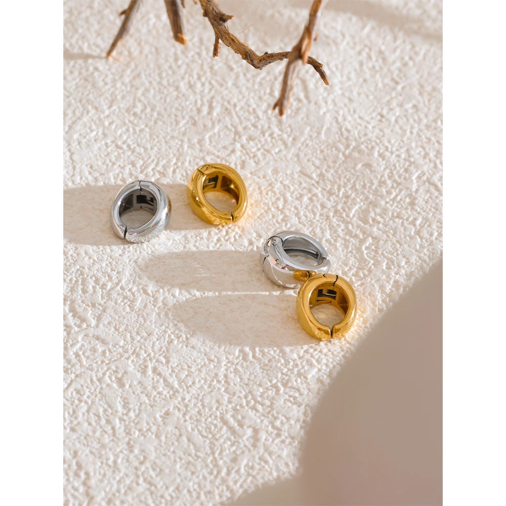 Geometric earrings in gold-plated stainless steel.