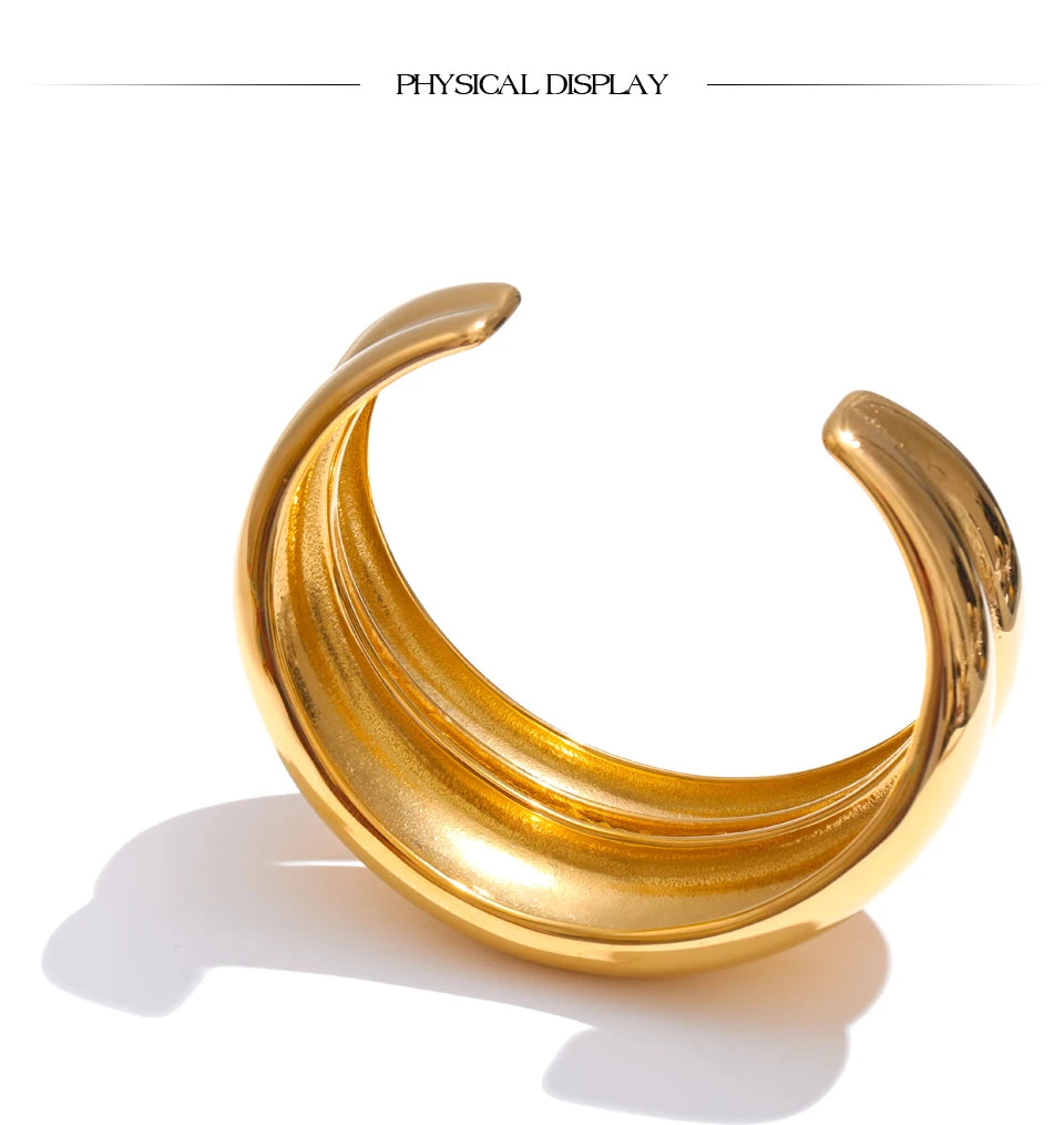 Geometric Layered Bracelet — 18K Gold-Plated Stainless Steel · PS2054