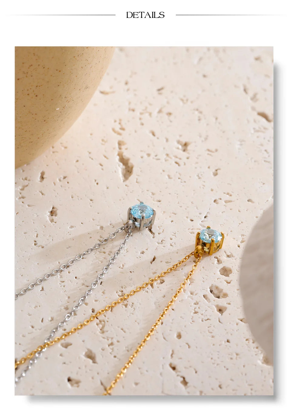 Cubic zirconia flower geometric necklace in gold-plated stainless steel with cubic zirconia.