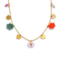 Crystal Flower Necklace — Gold-Plated Stainless Steel with Crystal · PS2306