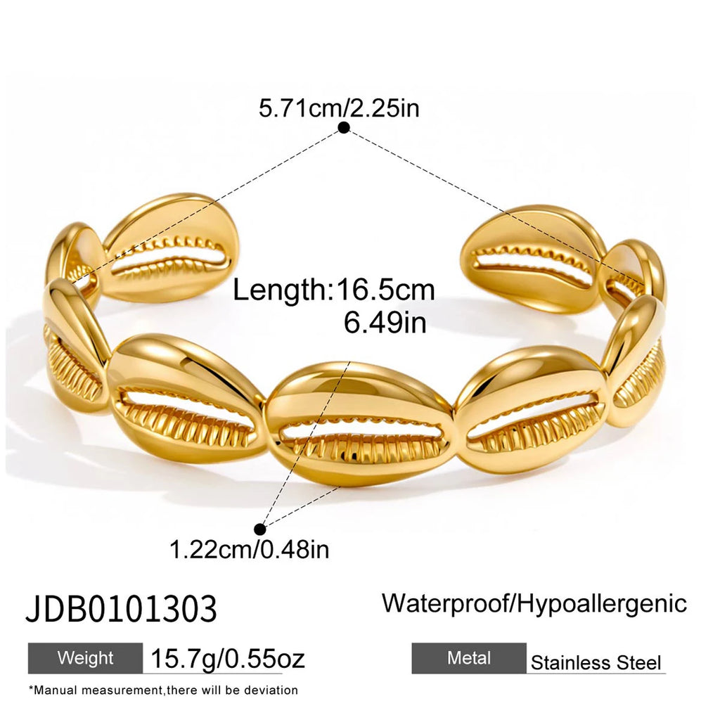 Crystal Leaf Chain Bracelet — Stainless Steel · PS023