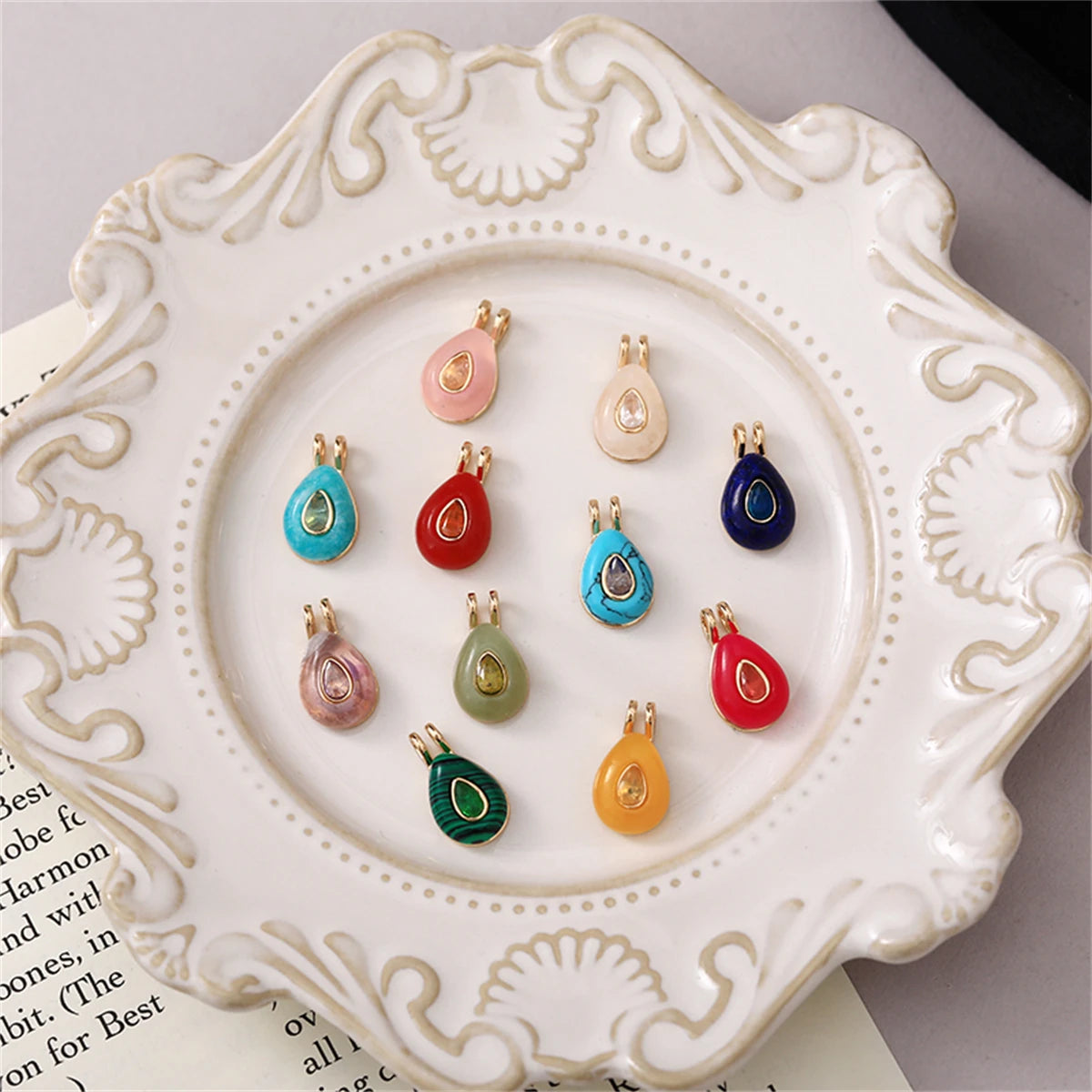 【DIY Pendant】Genuine Gold Plated Copper Birthstone Charm Pendant - PC016
