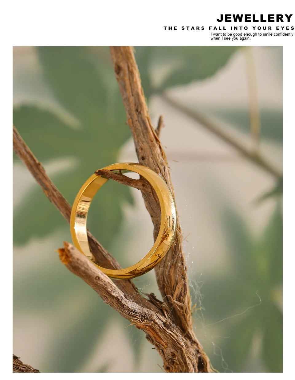 Geometric ring in 18K gold-plated stainless steel.