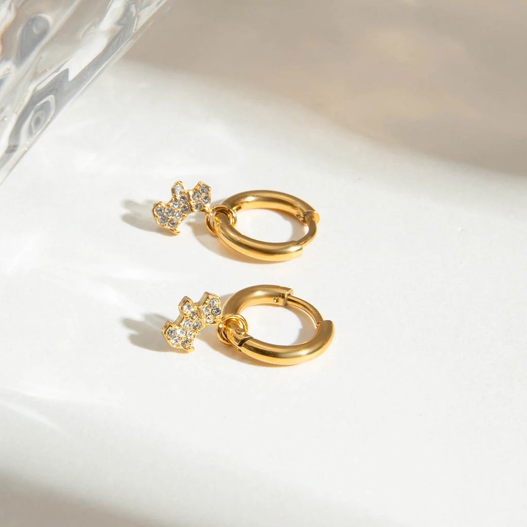 Cherry Star Cross Earrings — Stainless Steel · PS290