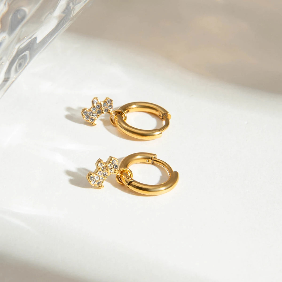 Cherry Star Cross Earrings — Stainless Steel · PS290