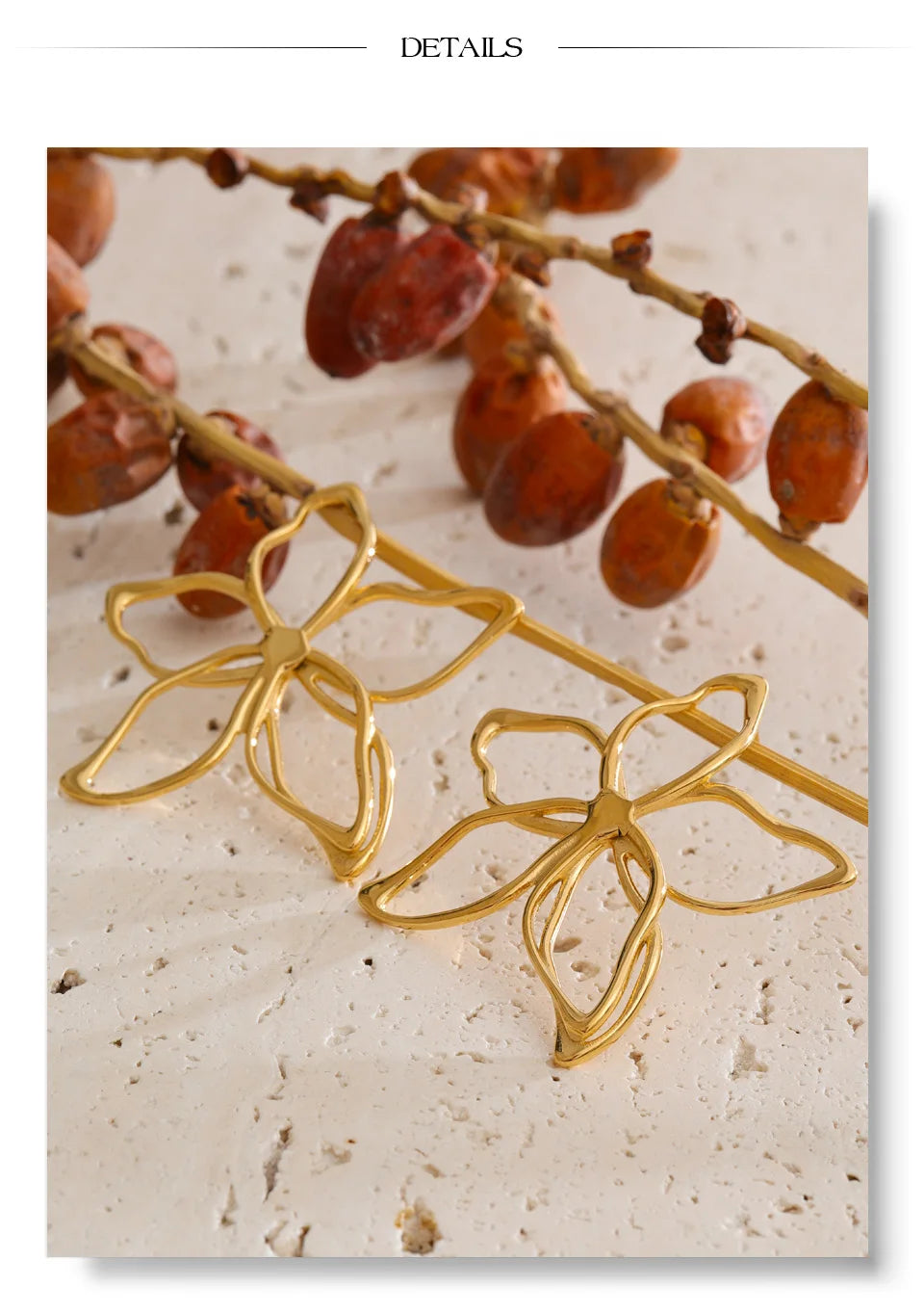 Flower Earrings — Gold-Plated Stainless Steel · PS1533