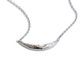 Shell moon geometric necklace in gold-plated stainless steel with shell.