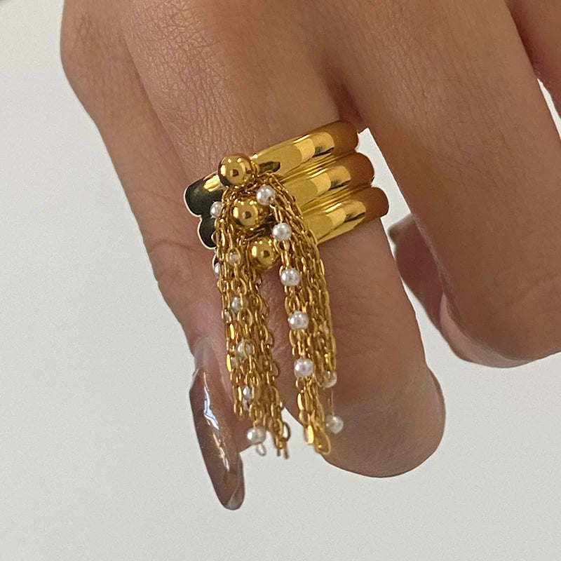 Chain Tassel Hand Jewelry — Stainless Steel · PS259