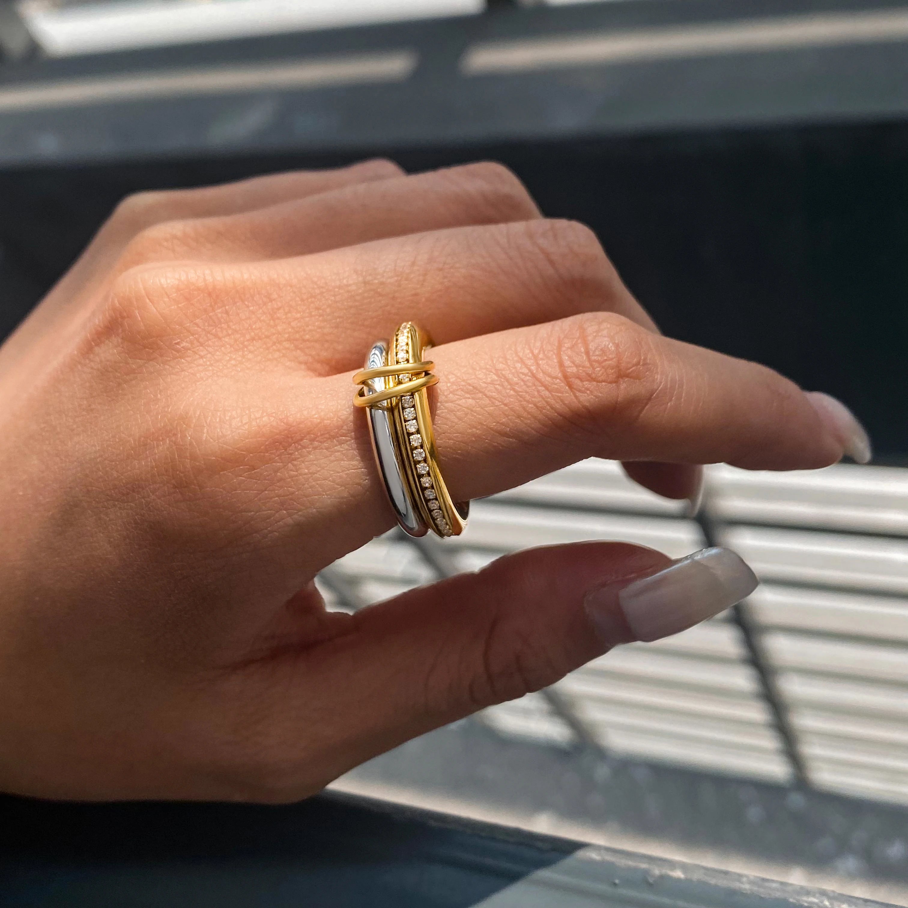 Mixed Band Ring Stack — Stainless Steel · PS273