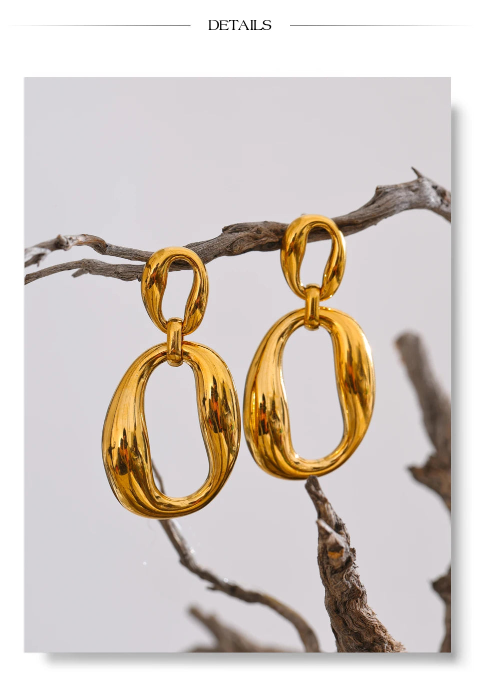 Geometric Earrings — 18K Gold-Plated Stainless Steel · PS1738