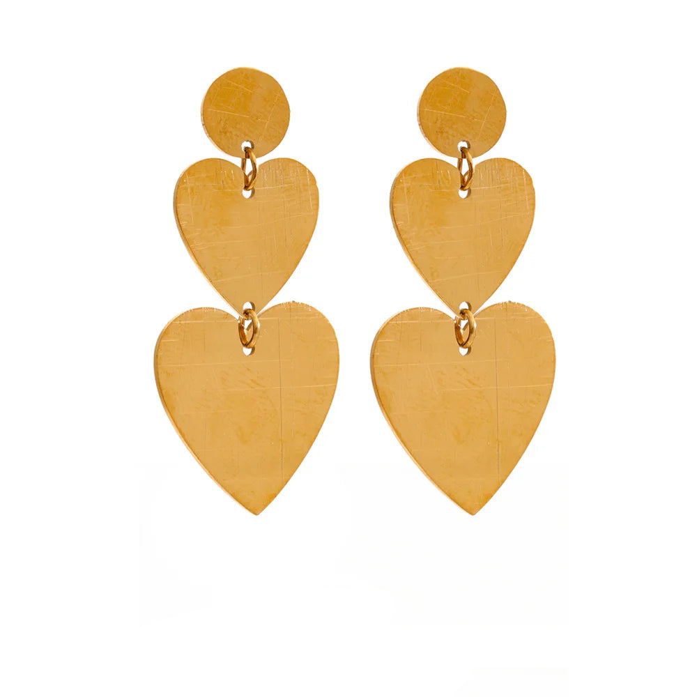 Gold-plated stainless steel heart earrings.