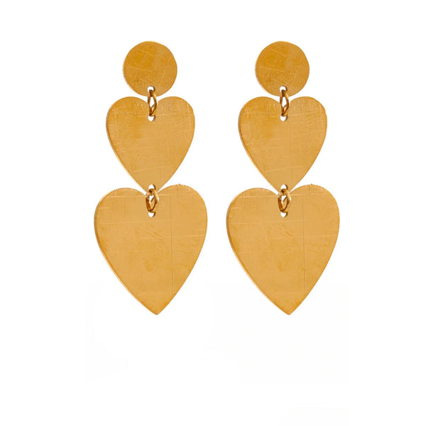 Gold-plated stainless steel heart earrings.