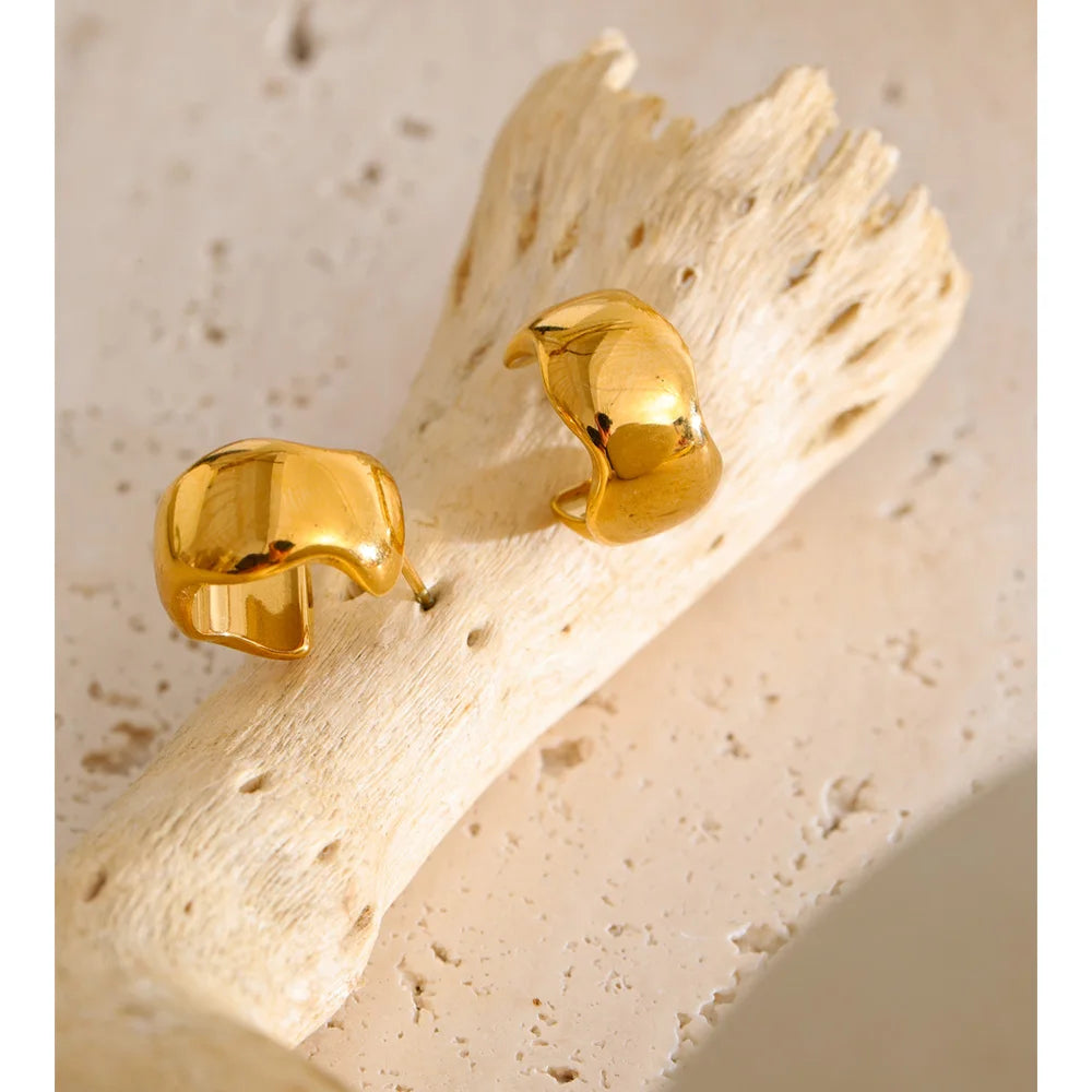 Geometric earrings in gold-plated stainless steel.
