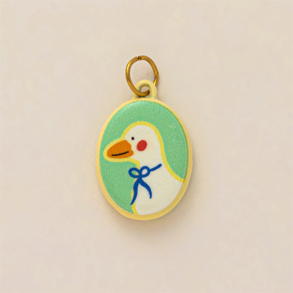 【DIY Pendant】Gold Plated Stainless Steel Oval Charm Pendant - PS012