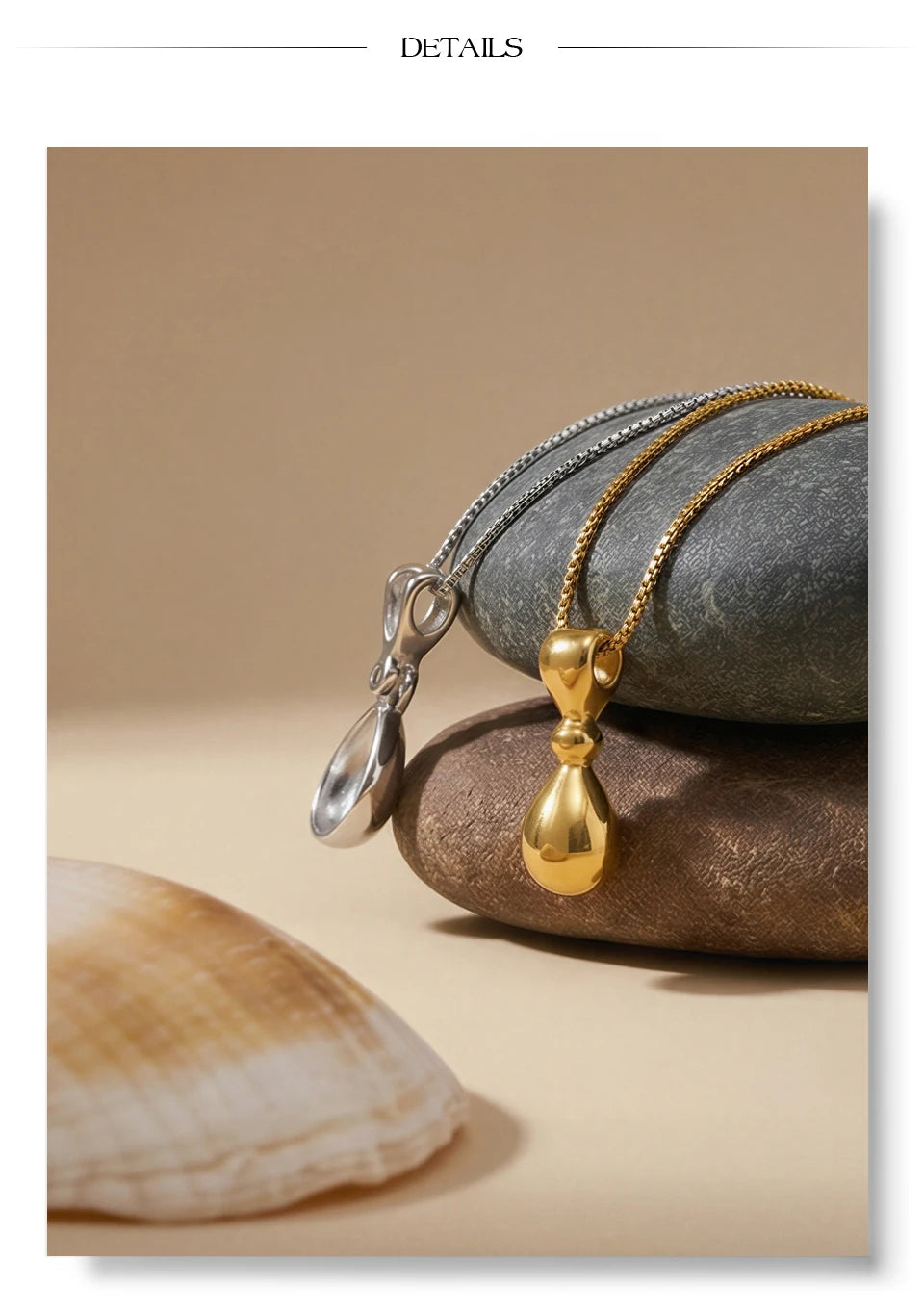 Geometric necklace in gold-plated stainless steel.