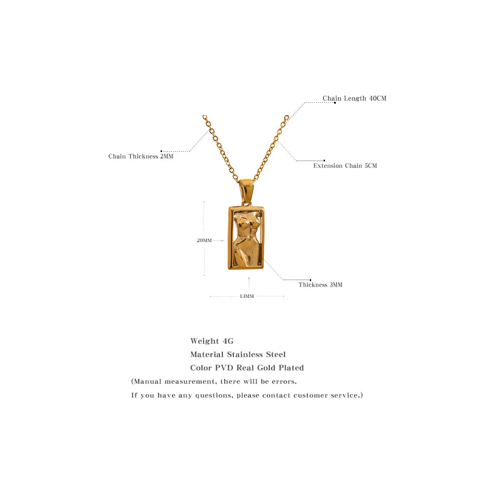 Geometric necklace in gold-plated stainless steel.