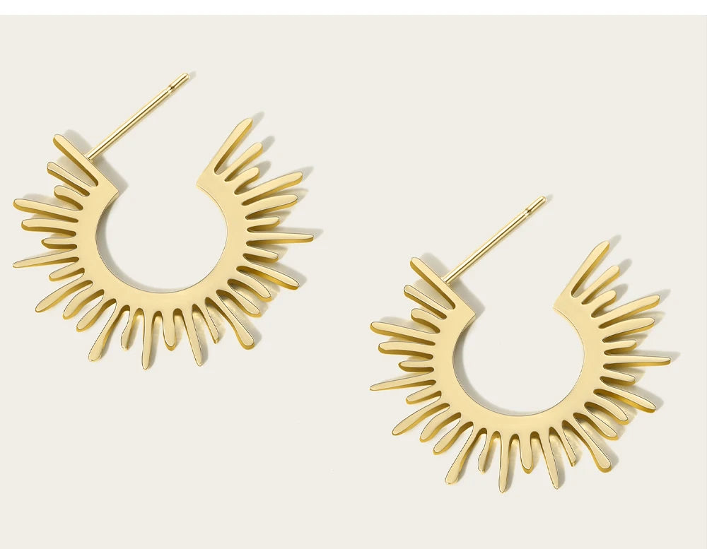 Hoop Earrings Metal Charm Y2K — 316L Stainless Steel · PS404