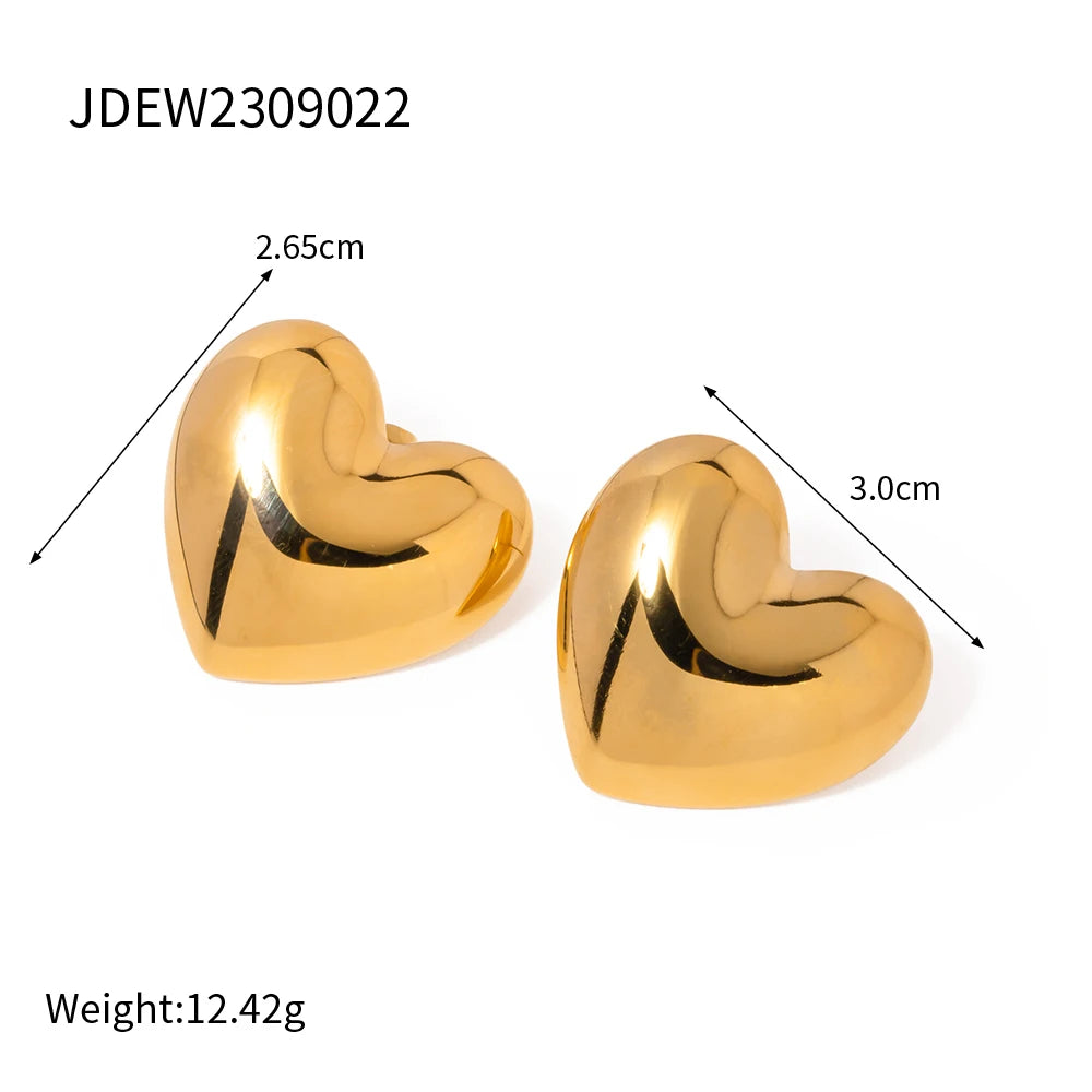 Mini Heart Stud Earrings — Stainless Steel · PS063