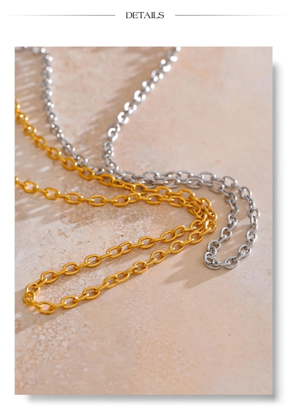 Star chain necklace in gold-plated stainless steel.