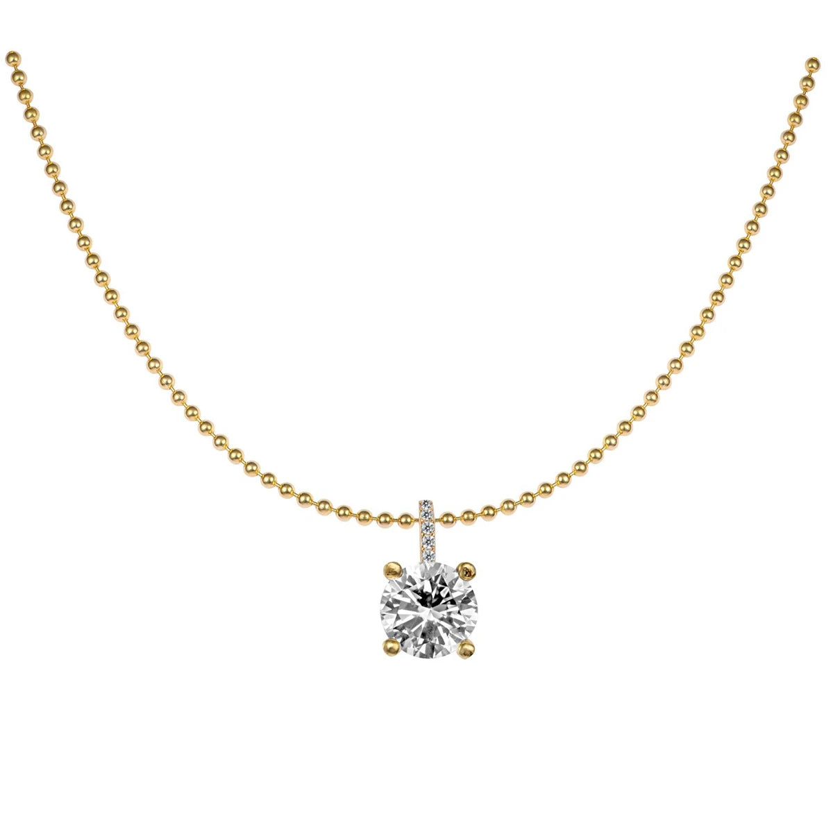 Zircon Necklace Grandmother Green Bead Chain Chocker Short Necklace Light Luxury Style Color Protection