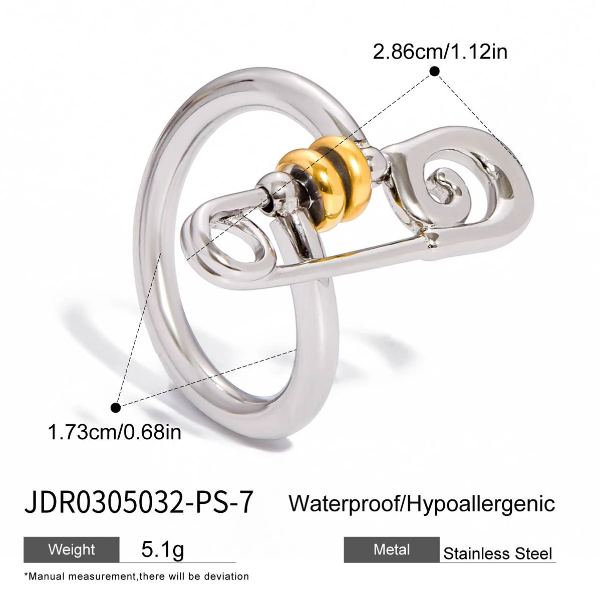 Two-Tone Ring Stack — Stainless Steel · PS265
