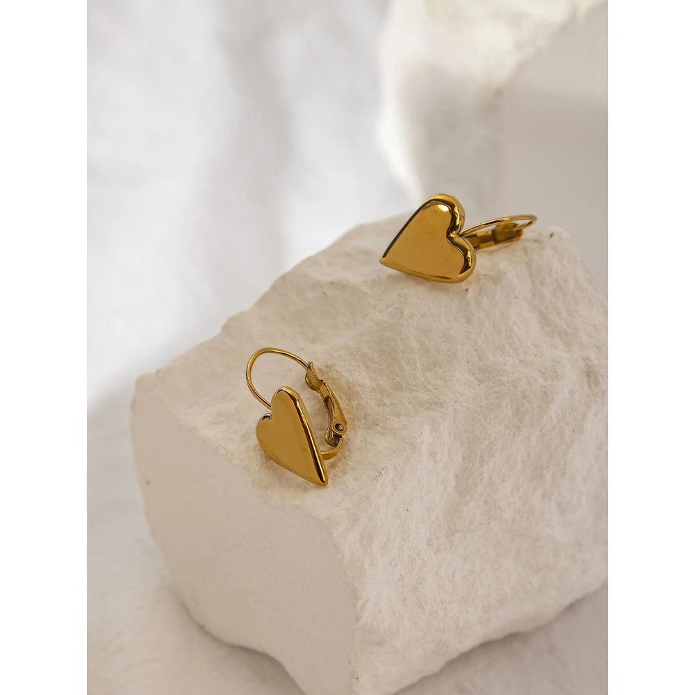 Hoop Earrings Heart — 316L Stainless Steel · PS468