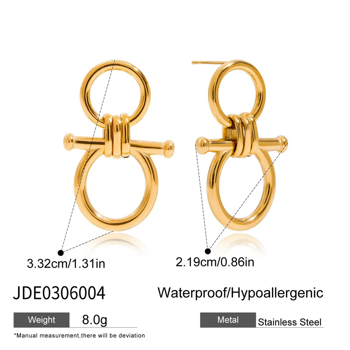 Equestrian Smooth Earrings — Stainless Steel · PS303