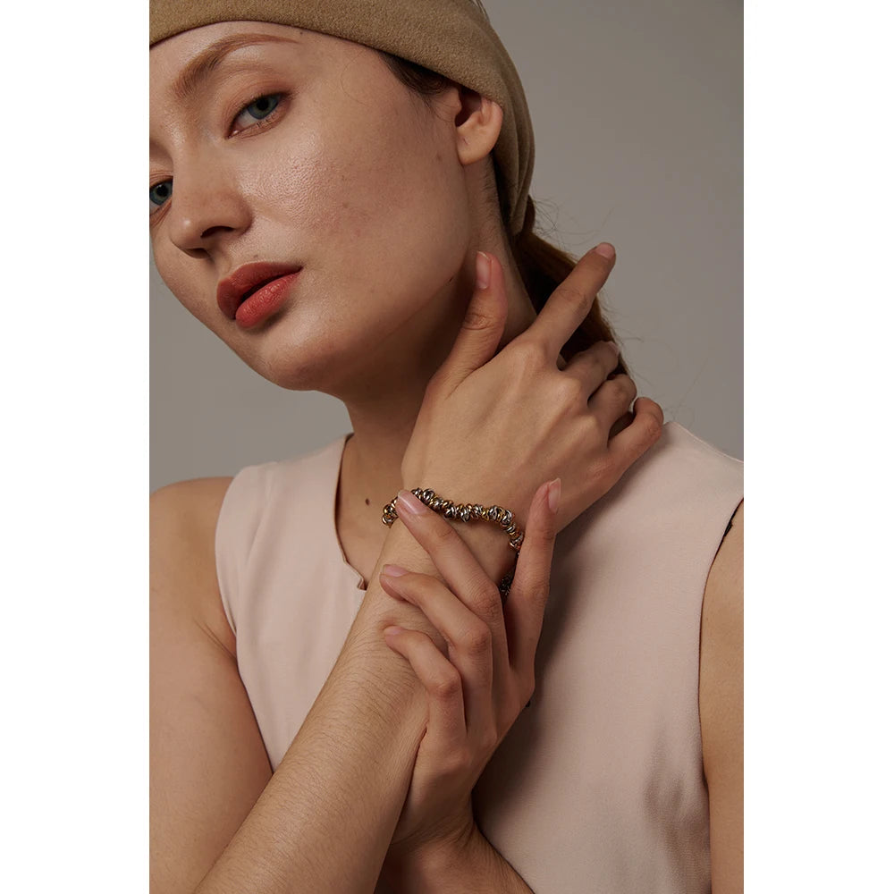 Geometric Chain Bracelet — Gold-Plated Stainless Steel · PS1932