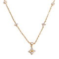 Cubic zirconia flower necklace in gold-plated stainless steel with cubic zirconia.