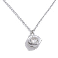 Cubic zirconia flower necklace in gold-plated stainless steel with cubic zirconia.