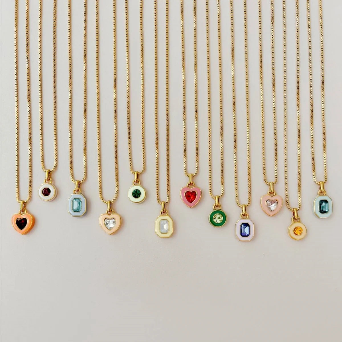 【DIY Pendant】Stainless Steel Birthstone Charm Pendant - PS008